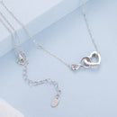 925 Sterling Silver Necklace with Pavé Setting CZ, 40+5cm, Plated White Gold, Women-5