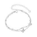 925 Sterling Silver Bracelets with Platinum Plating and CZ Stones - 150+60mm-1
