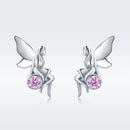 925 Sterling Silver Earrings with Pavé Setting CZ, 1.6*0.7 cm for Women-3
