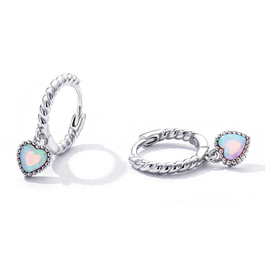 S925 Sterling Silver Translucent Opal Earrings - 0