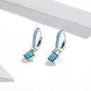 S925 Sterling Silver Turquoise Earrings - 2.1*0.7cm for Women-4