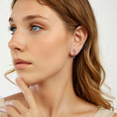 925 Sterling Silver Earrings with CZ in White Gold Plating-7