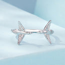 925 Sterling Silver Ring with White Gold Plating, 1.5mm Width-4