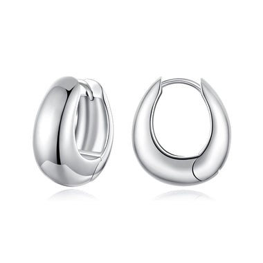 925 Sterling Silver White Gold Plated Earrings - 0
