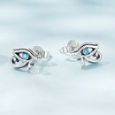 925 Sterling Silver Turquoise Earrings, 0.6*0.9cm, Oxidized Silver Finish for Women-3