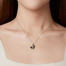 925 Sterling Silver + Plated White Gold + Plated Gold 1.8*1.2cm Necklace for Women-8