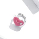 925 Sterling Silver Earrings with Pavé CZ & Enamel, 1.0*1.3cm, for Women-5