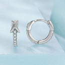925 Sterling Silver Earrings with Pavé Setting CZ and Oxidized Finish-4