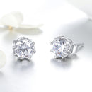 925 Sterling Silver Plated Platinum 0.6cm CZ Earrings-3