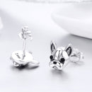 925 Sterling Silver Oxidized Enamel Earrings for Women 1*1cm-5
