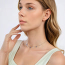 925 Sterling Silver & White Gold Plated Adjustable Layered CZ Necklace for Women-6