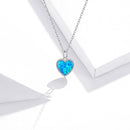 925 Sterling Silver Plated Translucent Opal Necklace 45cm for Women-6