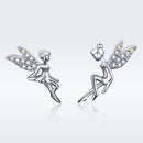 925 Sterling Silver Stud Earrings with CZ, 1.2 x 1.5cm & 1.5 x 0.9cm, Women-4
