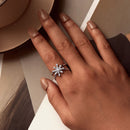 925 Sterling Silver Platinum Plated Pavé Set CZ Ring for Women-5