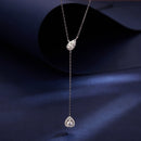 925 Sterling Silver Moissanite Necklace with 3 Stone Sizes for Women-2