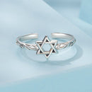 925 Sterling Silver Oxidized Silver 0.8cm Pendant Rings for Women-3