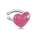 925 Sterling Silver Earrings with Pavé CZ & Enamel, 1.0*1.3cm, for Women-1