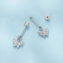 925 Sterling Silver White Gold Plated Earrings with CZ-5