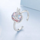 925 Sterling Silver Ring with Nano Opal Stone, 0.15 cm Width for Women-2