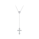 925 Sterling Silver White Gold Plated Necklace with CZ Pavé Setting for Women-2