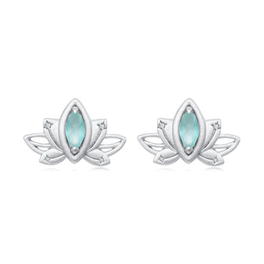 925 Sterling Silver Earrings with Pavé CZ and White Gold Plating, Size 0.9*1.3 cm for Women - 0