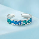925 Sterling Silver Enamel White Gold Plated 5mm Ring-4
