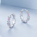 925 Sterling Silver Pavé CZ White Gold Plated Earrings for Women-4