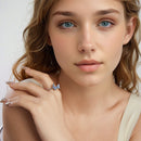 925 Sterling Silver Enamel Plated White Gold Ring for Women-7