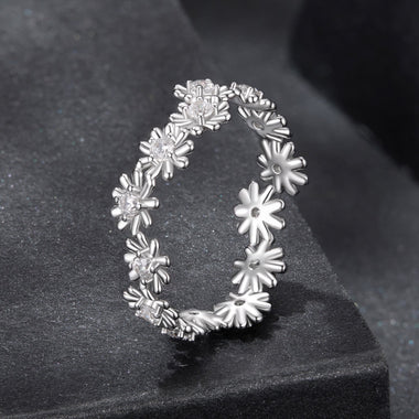 925 Sterling Silver Moissanite 0.03ct Ring Size 7 - 0