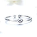 925 Sterling Silver Plated Platinum Pavé Setting CZ Ring-3