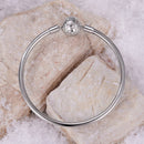 925 Sterling Silver Pavé Setting CZ Bracelet with White Gold Plating for Women - Size 17.0-4