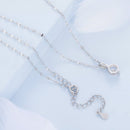 925 Sterling Silver Necklace with Pavé Setting CZ - Adjustable Length, Platinum Plated - Women's Jewelry-4