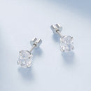 925 Sterling Silver Earrings with Pavé Setting CZ, 0.7*0.5cm, for Women-3