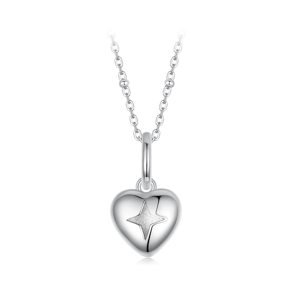 925 Sterling Silver Plated White Gold Necklace 40+5cm with 1.8*1.0cm Pendant for Women