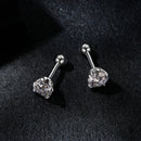 925 Sterling Silver 5mm Moissanite Earrings with White Gold Plating for Women-4