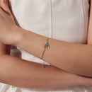 925 Sterling Silver Synthetic Opal Bracelet with White Gold Plating-7