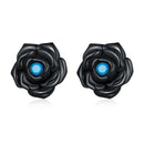 925 Sterling Silver Earrings with Turquoise and Black Gold Finish-1