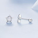 925 Sterling Silver Earrings with Pavé Setting CZ in White Gold-5