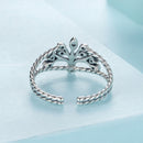 925 Sterling Silver Oxidized Pavé CZ Ring for Women-4