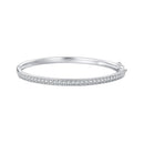 925 Silver & Platinum Pavé Setting CZ Bracelets, Size 17.0 mm for Women-2