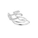 925 Sterling Silver Earrings with CZ and White Gold Plating-1