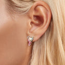 925 Sterling Silver Enamel Earrings with Transparent Glass for Women-6