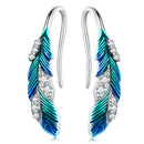 925 Sterling Silver Enamel Finish Pavé CZ Earrings for Women-1