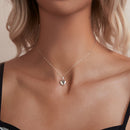 925 Sterling Silver Plated White Gold Necklace 40+5cm with 1.8*1.0cm Pendant for Women-5