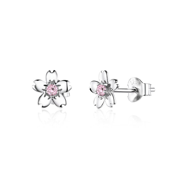 925 Sterling Silver Earrings with CZ in Pavé Setting
