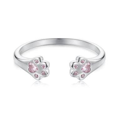 925 Sterling Silver White Gold Plated Pavé Setting CZ Ring - 0