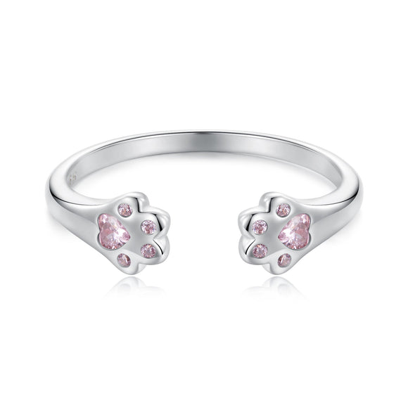 925 Sterling Silver White Gold Plated Pavé Setting CZ Ring