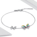 925 Sterling Silver Adjustable Butterfly Enamel Bracelet for Women-2