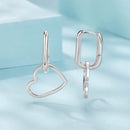 925 Sterling Silver Earrings with Love Pendant for Women-5