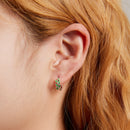 925 Sterling Silver Enamel Oxidized Silver Earrings for Women, 1.2*0.5cm-7